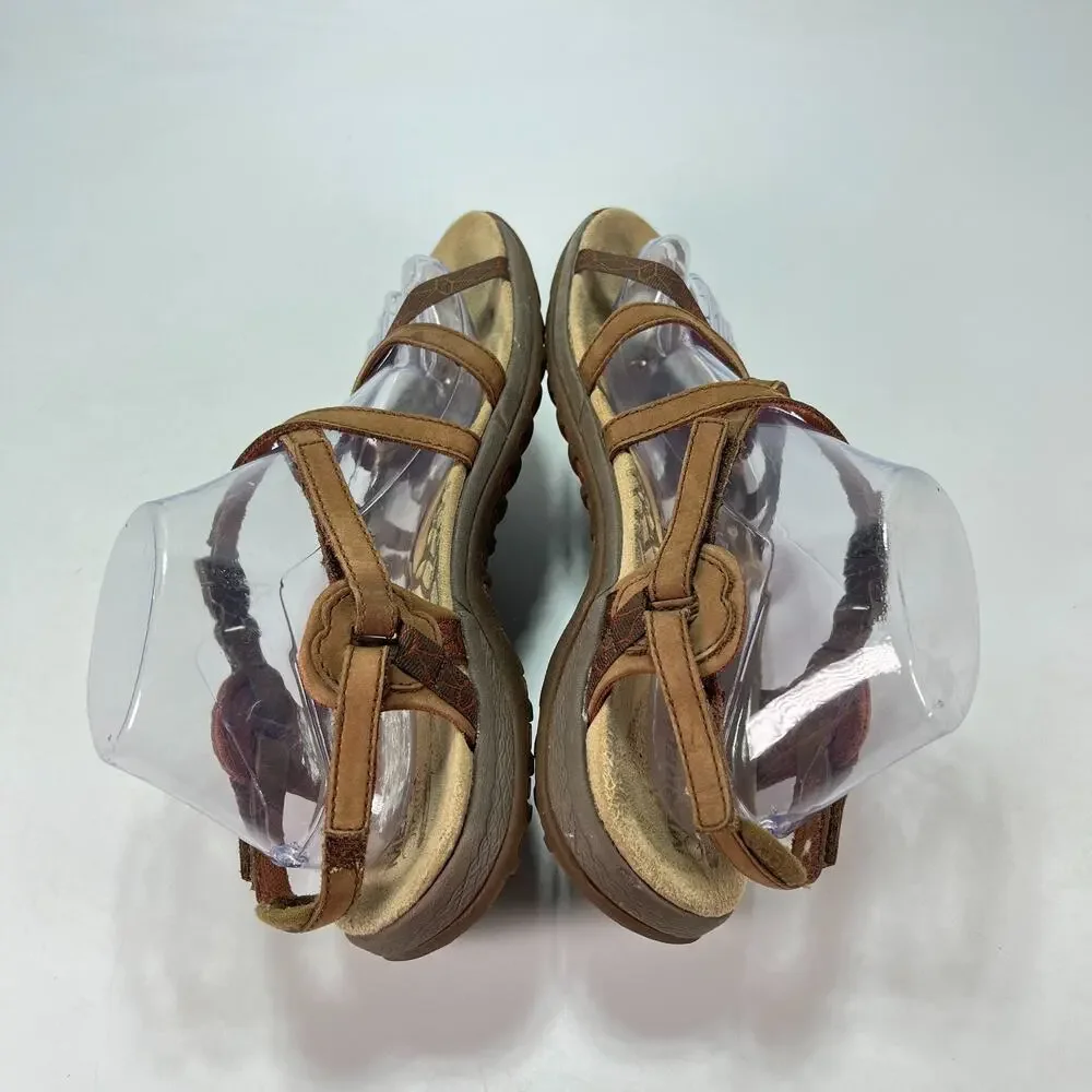 Merrell Jacardia Dark Earth Leather Strappy Sandals Outdoor Women’s Size 9